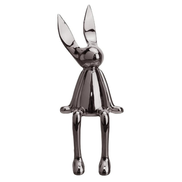 Figura de conejo sentado moderna para mueble de TV y escritorio. Gris Oscuro M