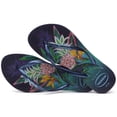 thumbnail image 4 of Havaianas Women's Slim Tropical Flip Flop Sandals, Navy Blue, Size 9/10, 4 of 5