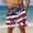 Coffee, variant on Men's Patriotic 4th of July Print Quick-Dry Swim Trunks, Elastic Waist Beach Shorts with Pockets Purple S