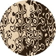 thumbnail image 1 of Ahgly Company Machine Washable Indoor Round Transitional Black Brown Area Rugs, 6' Round, 1 of 7