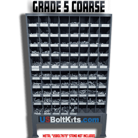 8000 Piece Grade 5 Coarse Thread Bolt Assortment Bin Kit with Two (2) 40 Hole Bins