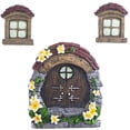thumbnail image 2 of Ventanas De Puerta De Hadas Escultura de jardín de arte luminoso, colgantes de cabaña de hadas pintados a mano, decoración colgante para el hogar Likrtyny Libre de BPA, 2 of 7