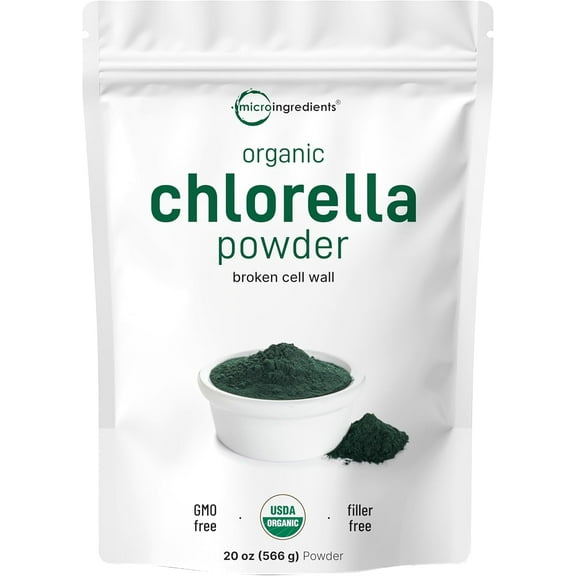 Micro Ingredients Organic Chlorella Powder, 20 Ounces | Broken Cell Wall Green Superfood Powder