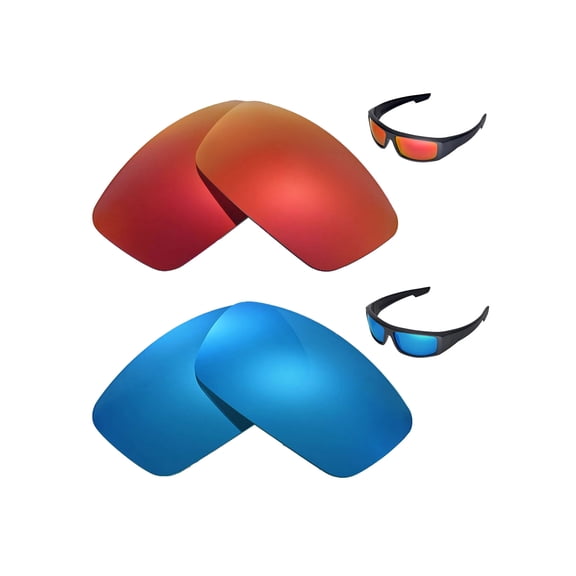 Walleva Polarized Ice Blue   Fire Red Lenses For Spy Optic Logan Sunglasses