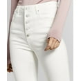 thumbnail image 4 of And Now This Women's Highrise Exposed Button Perfect Skinny Jeans White (White, 25), 4 of 6