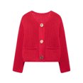 thumbnail image 1 of TRAF Otoño Invierno cárdigans de punto para mujer Casual botón de manga larga suéter femenino 2024 moda cárdigans sueltos para mujer abrigo, 1 of 5