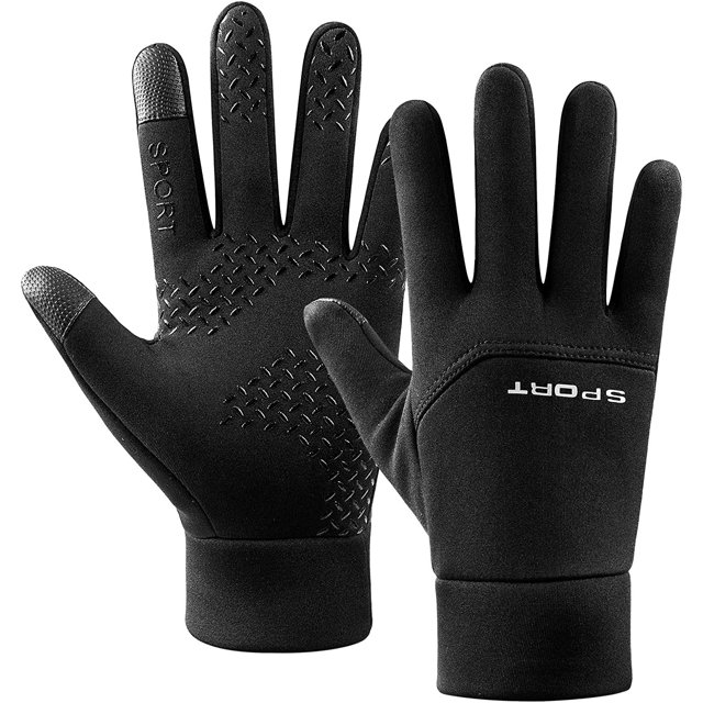Guantes para deportes de invierno Guantes antideslizantes para ciclismo Guantes impermeables y resistentes al viento para exteriores Guantes portátiles para correr Slim Fit Super Grip Forro polar fin TUNC Sencillez