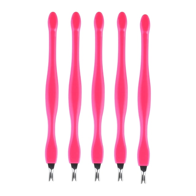 Seitruly Removedor de cutículas portátil para salón de casa, 5 piezas, empujador de uñas de acero inoxidable, accesorios para pedicura de piel muerta Protección de la piel tipo 4