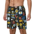 thumbnail image 2 of Qekee Teeth print Mens Swim Quick Dry Stretch Swim Shorts Lining Bathing Suits Swimwear Beach Shorts with Pockets, 2 of 9