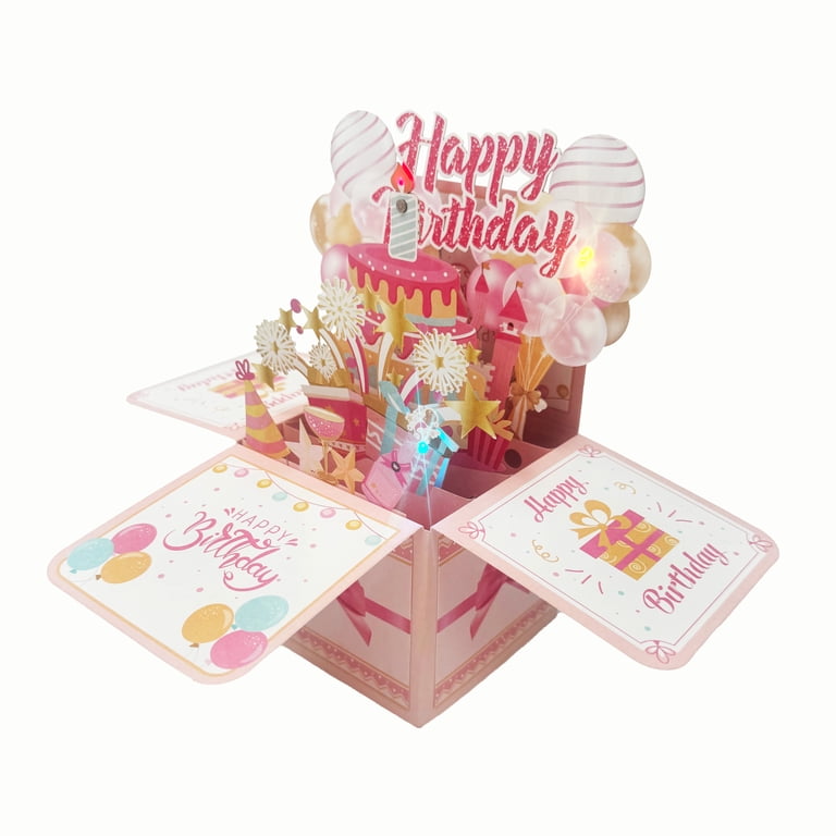 Aazon.co : Soleebee Happy Birthday Pop Up Card, 3D Popup Birthday Greeting Card For Hi Her