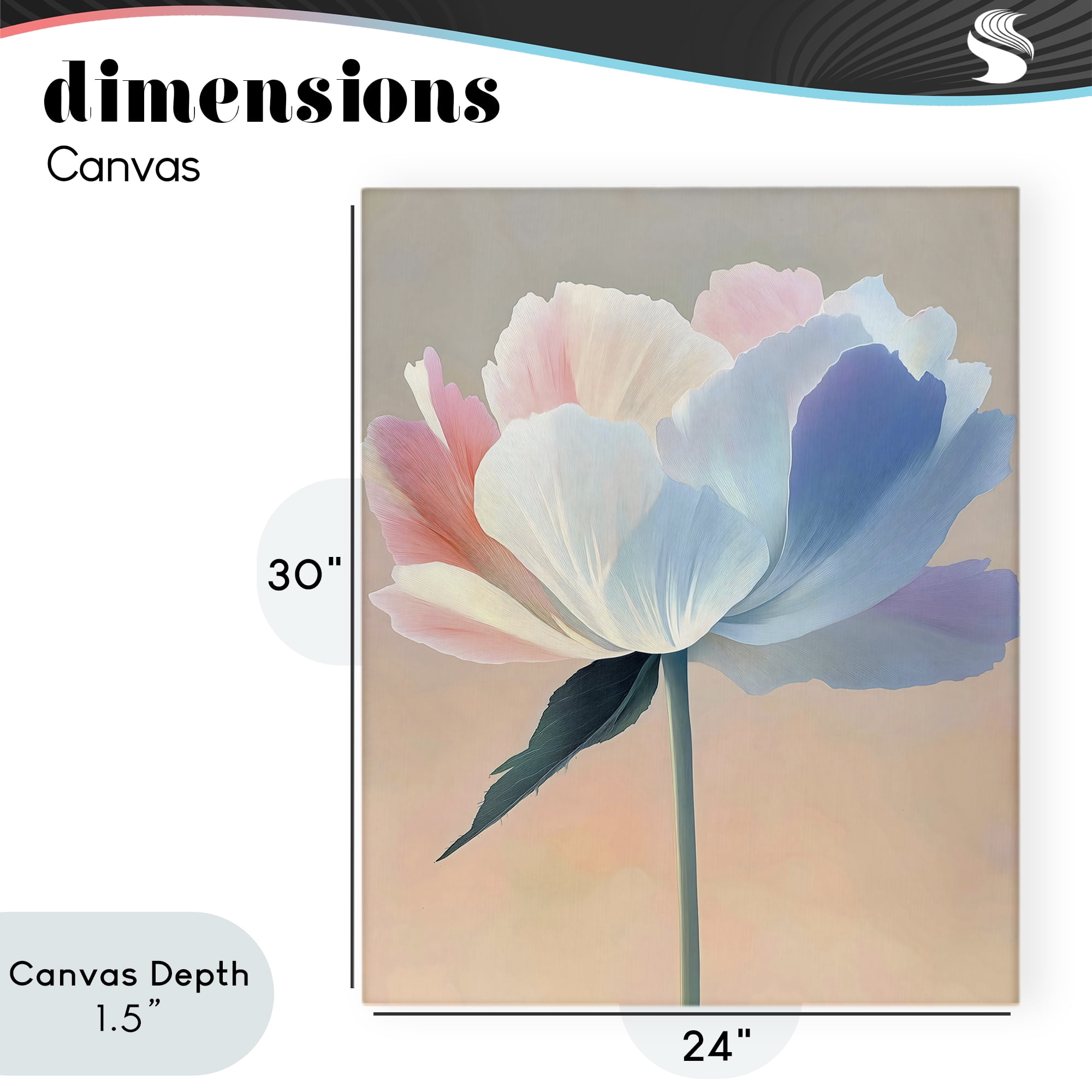 Stupell Industries Pink & Blue Flower Serenity Canvas Wall Art, design by The Prints Vibe