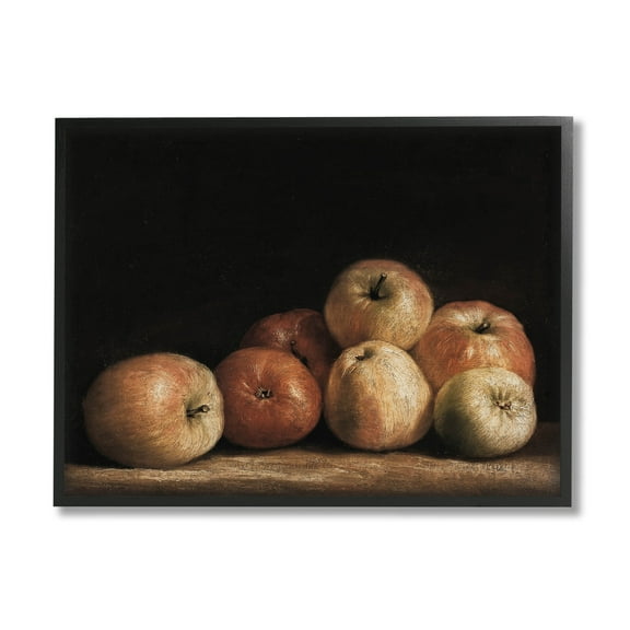 Classic Apple Vintage Still Life Food & Beverage Painting Black Framed Art Print Wall Art