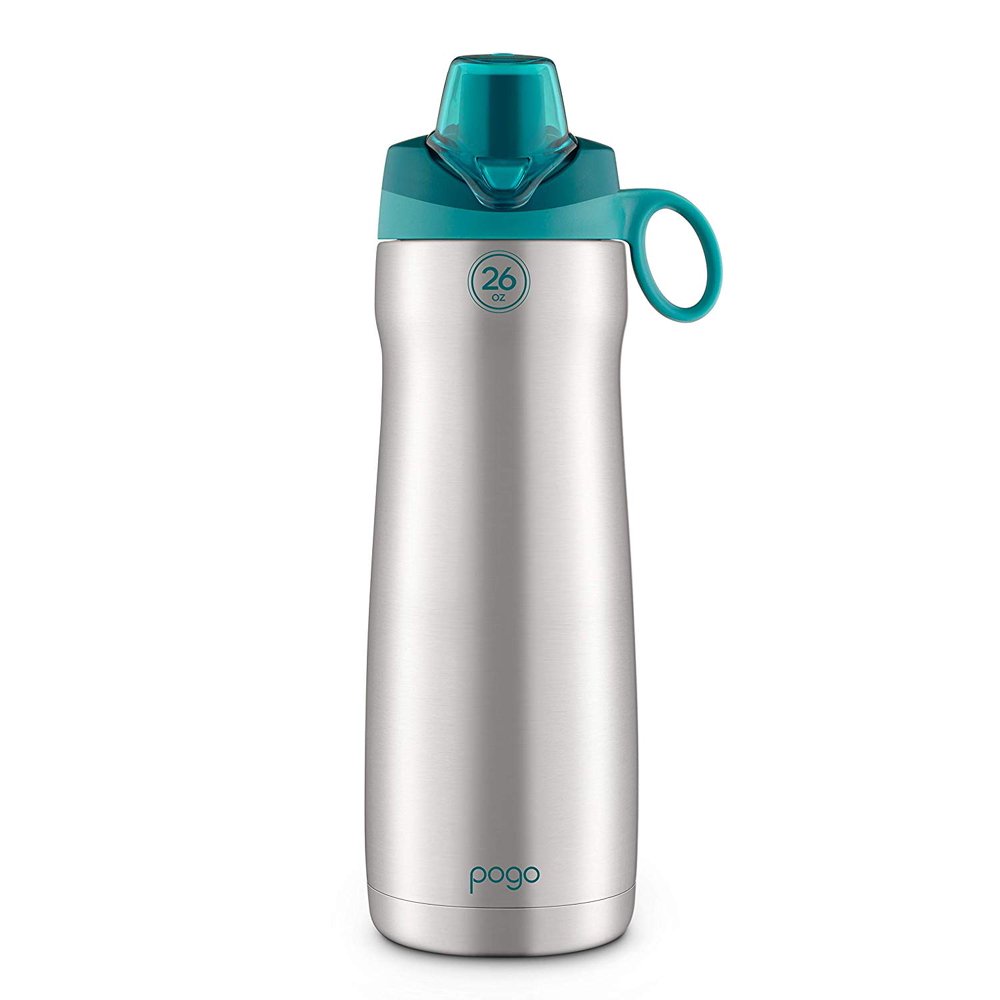 Pogo Vacuum Stainless Steel Water Bottle with Chug Lid, Teal, 26 oz
