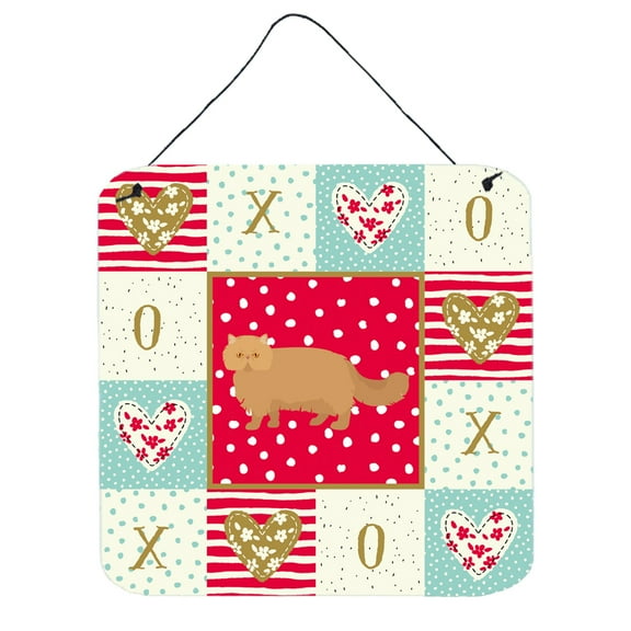 Persian Modern Cat Love Wall or Door Hanging Prints Red