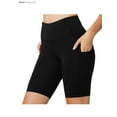 thumbnail image 3 of BadPiggies Women's High Waist Workout Yoga Shorts Running Compression Pants With Side Pockets Tummy Control (M, Black), 3 of 7