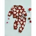 thumbnail image 2 of TSEXIEFOOFU Boys Girls Christmas Pants Set Santa Claus/Snowman Print T-shirt with Elastic Waist Pants, 2 of 8