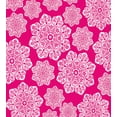 thumbnail image 3 of Hot Pink Duvet Cover Set, White Floral Design Ornate Mandala Inspired Round Motifs Traditional Pattern, Decorative 3 Piece Bedding Set with 2 Pillow Shams, King Size, Hot Pink White, by Ambesonne, 3 of 3