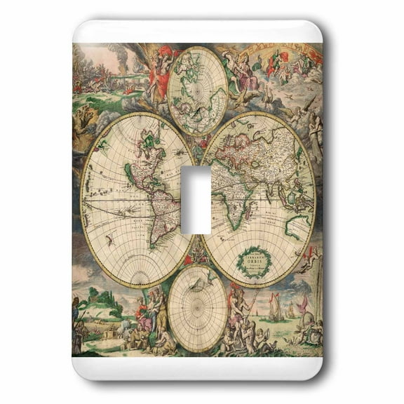 3dRose, World Map 1689, single toggle switch