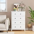 thumbnail image 3 of 4 Drawer Dresser White Modern Painted Wood Chest of Drawer Storage Tower for Bedroom Living Room, 3 of 9