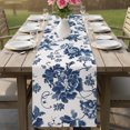 thumbnail image 6 of Table Runners 120 Inches Long Dress Scarves, Navy Flowers Farmhouse Coffee/Dining/Kitchen Table Decor Table Runner for Living Room, Country Plants Pastoral Botanical Vintage 13x120 Inch, 6 of 9