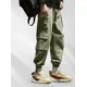 thumbnail image 3 of Pantalones de hombre color caqui Harem pantalones cargo apilados para hombres otoño sueltos Harajuku diseñador alta calidad talla grande moda ajuste regular, 3 of 5