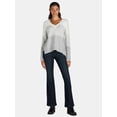 thumbnail image 2 of Dreamers by Debut Women’s Oversized V-Neck Sweater with Long Sleeves, Midweight, Sizes XS-XL, 2 of 5