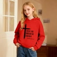 thumbnail image 4 of Byoo Toddler Boys Basic Hoodie Bible Verse Print Long Sleeve Pullover Hoodie Comfortable Soft Casual Tops, Red, 4 of 5