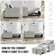thumbnail image 4 of Lunale 3-in-1 Convertible Sleeper Sofa Chair Bed, Lounge Chair Indoor, Modern Single Couch for Living Room, Small Spaces, Gray Velvet, 4 of 8