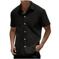 thumbnail image 2 of 2 Pack Mens Button-Down Shirts with Collared Short Sleeve T-Shirts Casual Solid Color Breathable Going-Out Work Beach Tshirts Tees Tops, 2 of 8