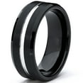 thumbnail image 2 of Metal Masters 8mm Two-Tone High-Polish Matte Finish Mens Tungsten Ring Wedding Band, 2 of 6