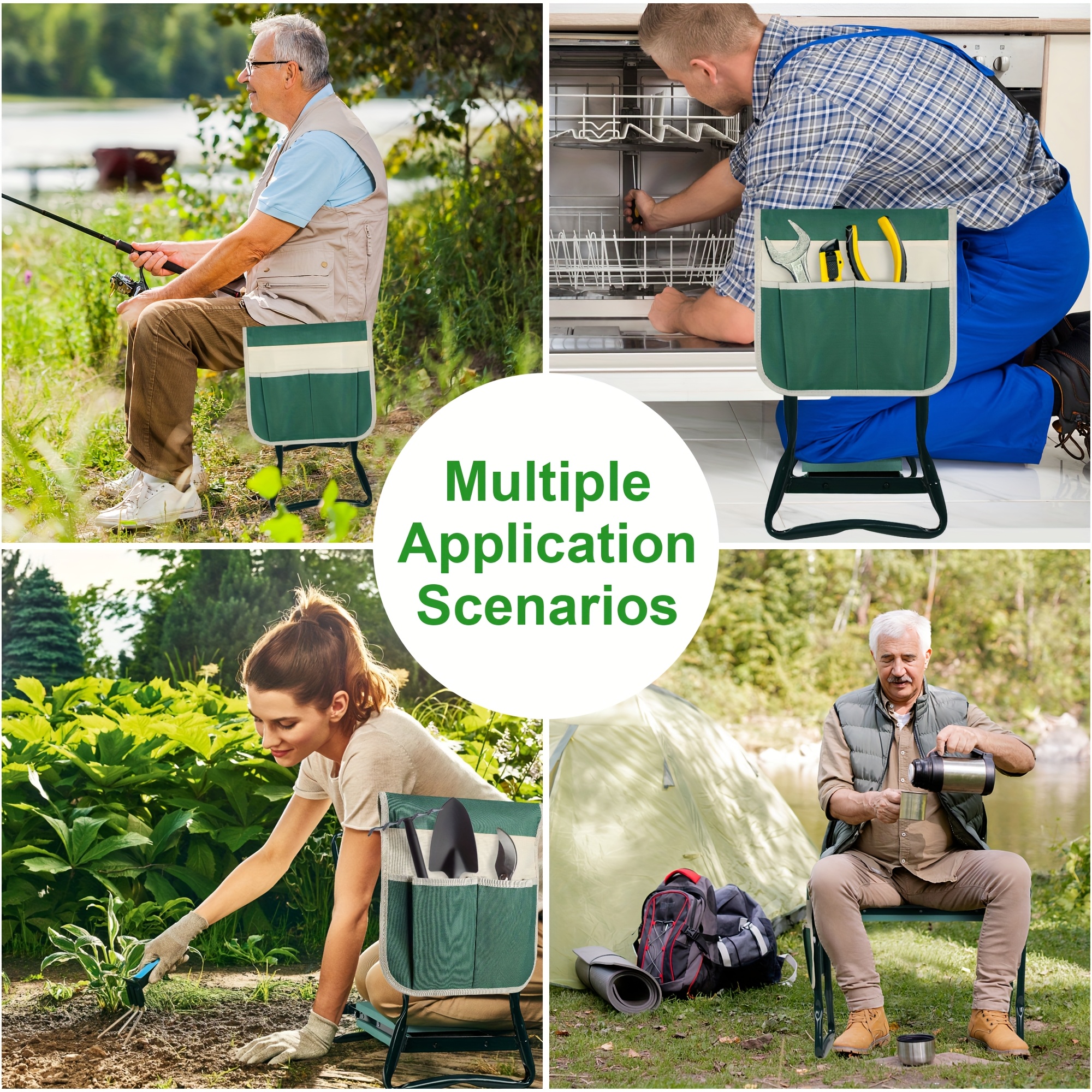 Foldable Garden Kneeling Pad & Seat with Thick Wide Cushion, Sturdy Bench for Kneeling and Sitting, Perfect Gift for Women & Seniors Who Love Gardening