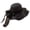 Black, variant on Women's Ruffle Wide Brim Straw Sun Hat with Chiffon Bow, Summer UV Protection Beach Floppy Hat