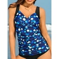 thumbnail image 6 of Charmo Women's Ruched Tankini Tops Retro V Neck Swimwear Tops Tummy Control Swimsuit Tops(No Bottoms), 6 of 7