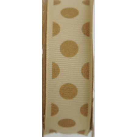 OFFRAY RIBBON CRAFT DOT 7/8 INCHES NATURAL YELLOW