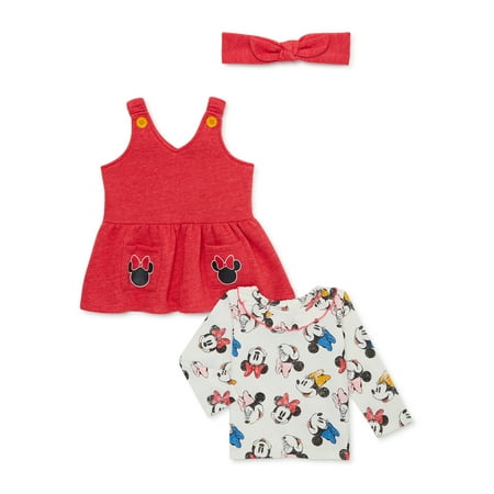 

Minnie Mouse Toddler Girls Pinafore Set with Matching Headband Sizes 3T-5T