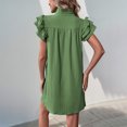 thumbnail image 5 of Horkkom Sundresses for Women V Neck Short Sleeve Loose Mini Dresses Summer Casual Holiday Beach Dresses L, 5 of 9