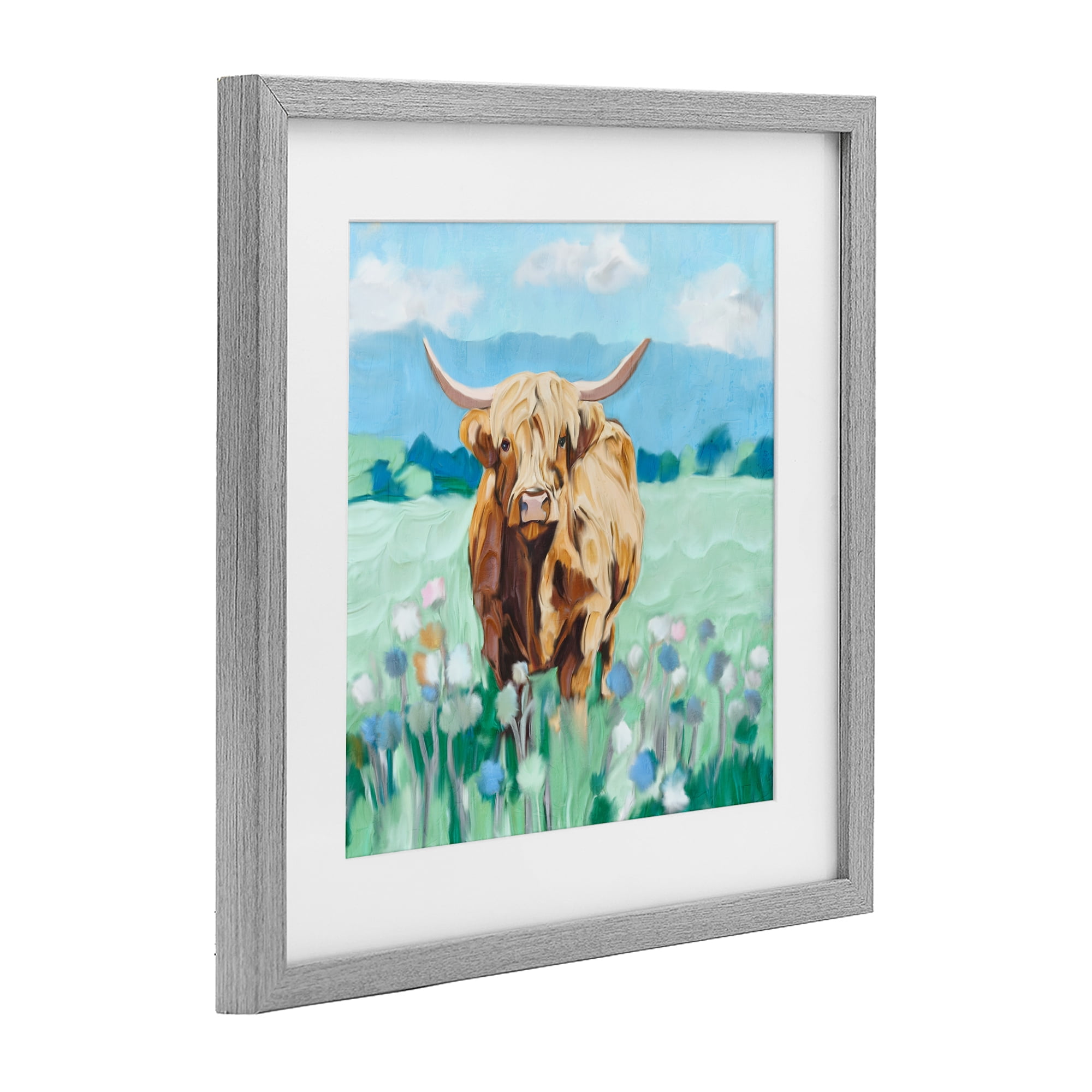 Stupell Industries Blue Sky Highland Gray Framed Print Under Glass, design by Kim Allen