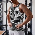 thumbnail image 5 of Gukieu Psychedelic Skull Illusion Art Print Men's Quick Dry Fitness Vest, Round Neck Sleeveless Fitness Bodybuilding Top-XX-Large, 5 of 7