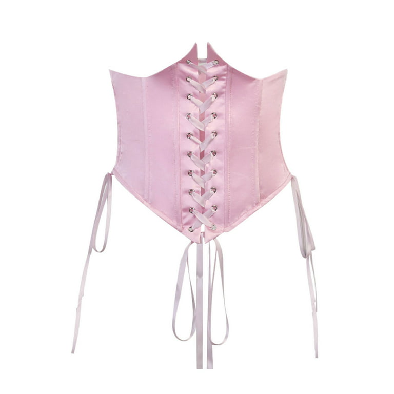 Women Waist Corset, Solid Color Lacing Cincher with Chest Support