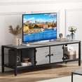thumbnail image 1 of Gris 58 pulgada mesa de TV para up to 65 pulgadas tvs: moderno entertainment center con almacenamiento gabinete, de anchura TV consola con adjustable feet para sala de estar y dormitorio, 1 of 8