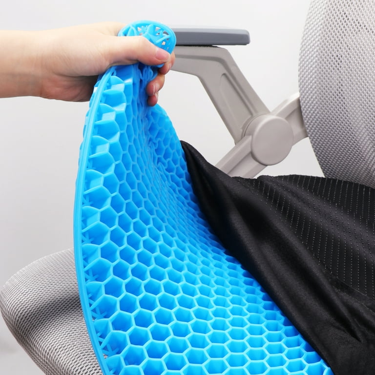 Node Gel-enhanced Memory Foam Seat Cushion, Gray Velour Ergonomic