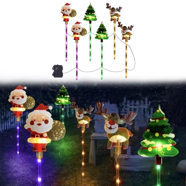 Luces Estacas La Vía Navideña 6 PCS LED para El Patio Del Navidad Garden Lawn Street