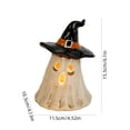 thumbnail image 3 of Halloween Table Spooky Home Decor, Exquisite Witch Hat Ghost Candle Holder with Stylish Edges Fade-Proof Resin for Halloween Parties, Porch Decor, Haunted Mansion Decor, 3 of 6