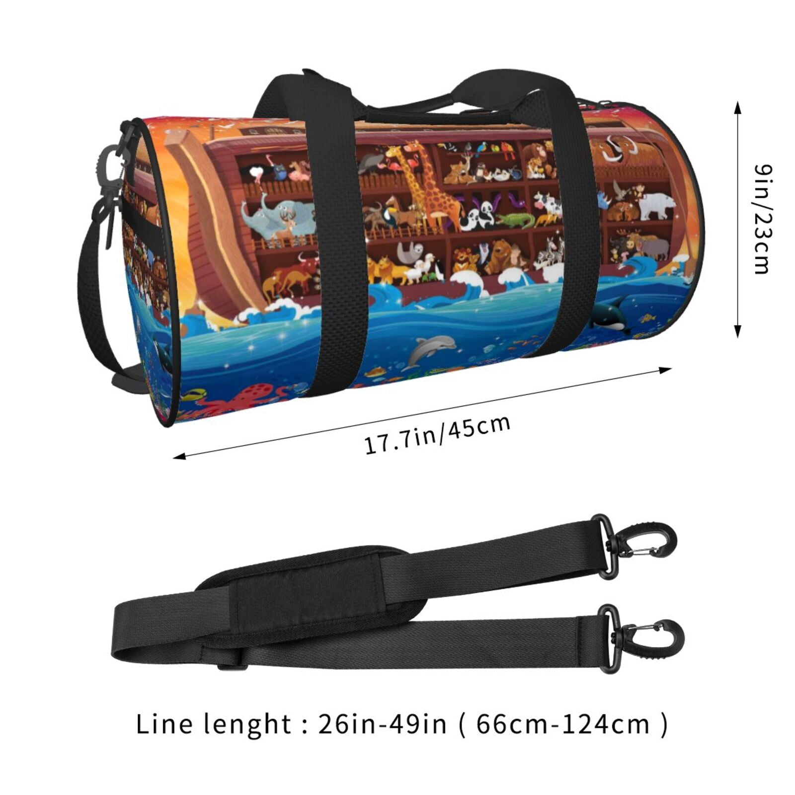 Vsdgher Animals On Noah's Ark2 45L Foldable Duffel Bag, Sports Gym Bag,Overnight Bag, Portable Weekender Bag for Airplanes