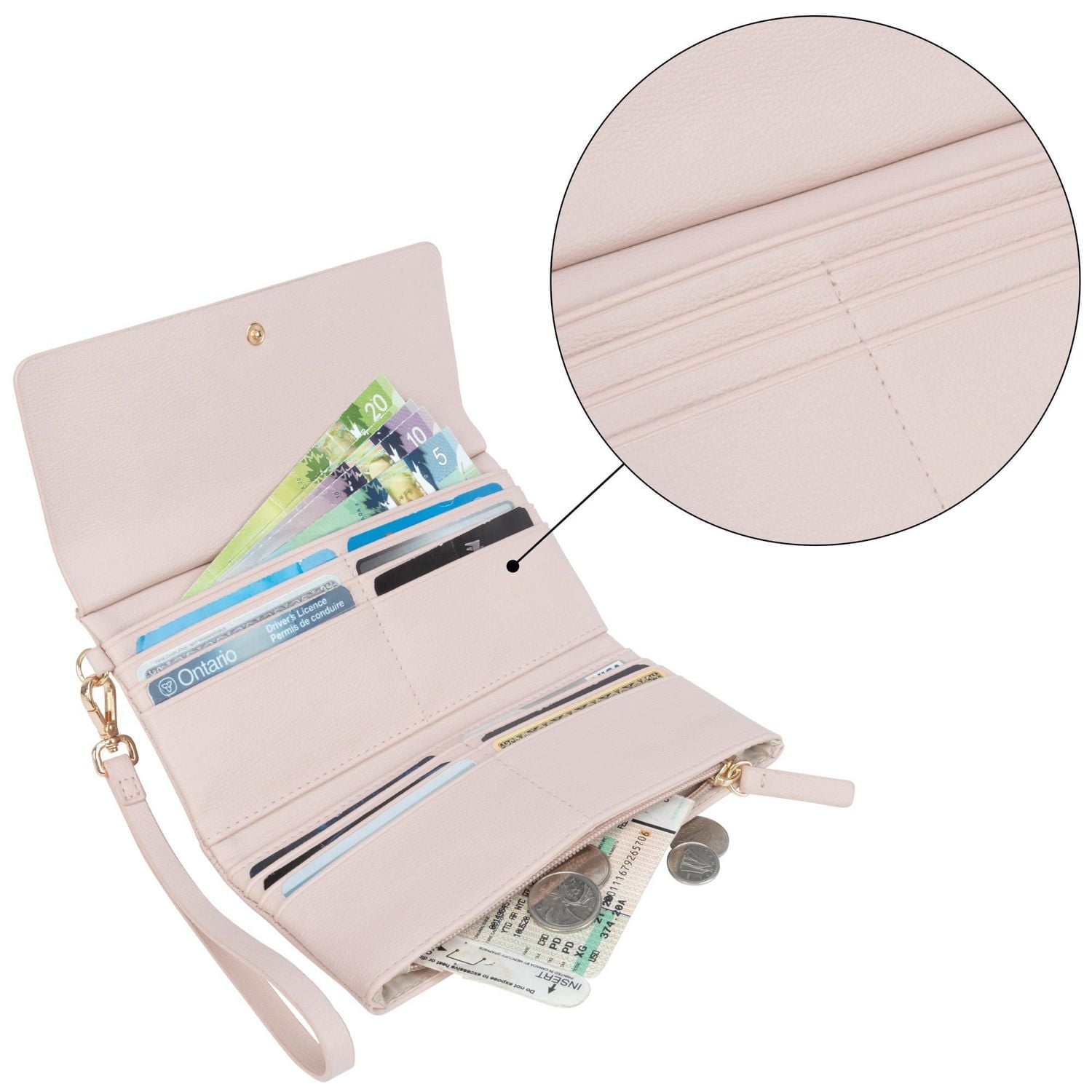 Time and Tru Ladies Flap Wristlet Clutch Wallet, Wristlet clutch wallet.