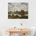 thumbnail image 3 of YANMS  Premium Framed Wall Art Print Storm Clouds Over Countryside Lake Nature Wilderness Illustrations Fine Art Farmhouse Decorative Rustic Vintage Antique Classic for Bedroom Natural, 3 of 5