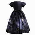 thumbnail image 3 of 5-10T Girls Witch Cosplay Dress Halloween Pumpkin Fancy Princess Dress, 3 of 7