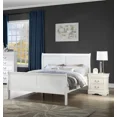 thumbnail image 3 of 1pc Twin Size Bed White Color Solid wood Veneers Sleigh Designs HB FB Rails Bedframe Louis Philipe Bedroom, 3 of 5