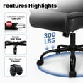 thumbnail image 6 of CELTOSS Leather Office Chair, Ergonomic Executive Chair with Padded Flip-Up Armrests, Mid-Back PU Computer Desk Chair, Jet Black, 6 of 13