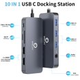 thumbnail image 2 of Estación de acoplamiento USB C Hub 10 en 1 con doble monitor 4K HDMI VGA, 2 of 7